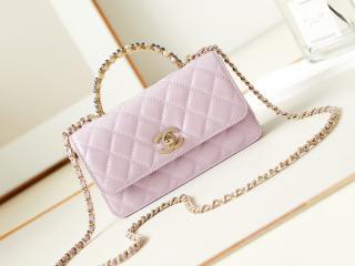 【AP3803-4】 CHANEL シャネル バッグ スーパーコピー 24新作 チェーン クラッチ シャイニー クランプル ラムスキン & コスチューム パール ショルダーバッグ 5色可選択