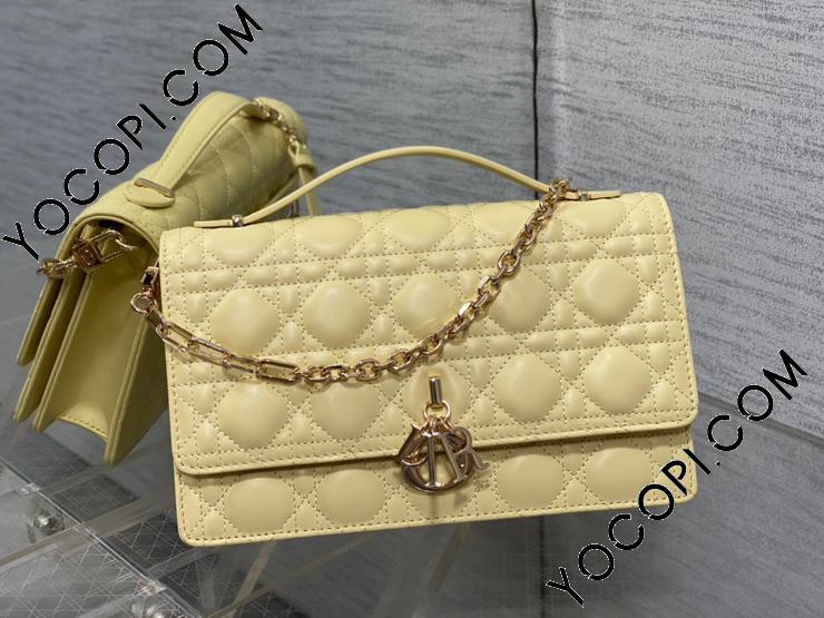 25秋♪DIOR My Dior ラムスキン トップハンドルバッグ M0997ONGE My Dior Top Handle Bag Black Cannage Lambskin | DIOR