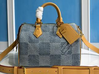 【N40700】 LOUIS VUITTON ルイヴィトン ダミエ･デニム バッグ スーパーコピー 24新作 SPEEDY スピーディ･バンドリエール 25 レディース ショルダーバッグ