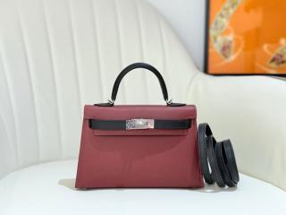 【MiniKelly2-6】 HERMES Mini Kelly 19cm エルメス ケリーミニ2 バッグ コピー 外縫い レディース ショルダーバッグ ゴールド金具