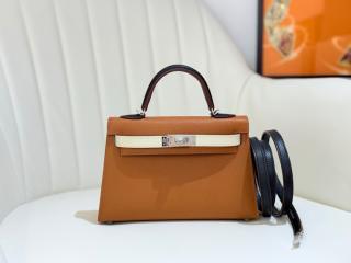 【MiniKelly2-9】 HERMES Mini Kelly 19cm エルメス ケリーミニ2 バッグ スーパーコピー 外縫い レディース ショルダーバッグ ゴールド金具
