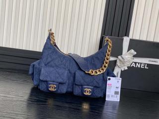 【AS5339-2】 CHANEL シャネル バッグ コピー 25新作 ラージ ホーボー バッグ ウォッシュド デニム レディース ショルダーバッグ 2色可選択