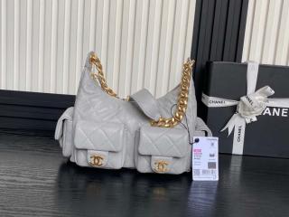 【AS5339-5】 CHANEL シャネル バッグ コピー 25新作 ラージ ホーボー バッグ シャイニー ラムスキン レディース ショルダーバッグ 6色可選択
