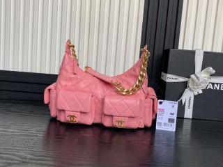 【AS5339-6】 CHANEL シャネル バッグ スーパーコピー 25新作 ラージ ホーボー バッグ シャイニー ラムスキン レディース ショルダーバッグ 6色可選択