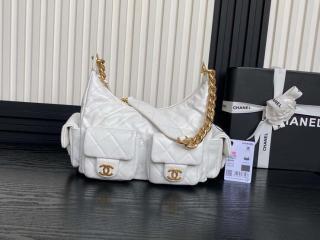 【AS5339-7】 CHANEL シャネル バッグ コピー 25新作 ラージ ホーボー バッグ シャイニー ラムスキン レディース ショルダーバッグ 6色可選択