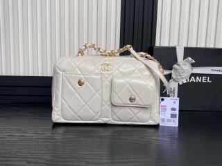 【AS4933-2】 CHANEL シャネル バッグ スーパーコピー 新作 ラージ ボーリング バッグ シャイニー カーフスキン レディース ショルダーバッグ 5色可選択
