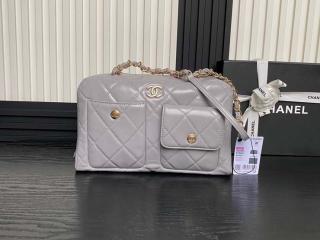 【AS4933-4】 CHANEL シャネル バッグ スーパーコピー 新作 ラージ ボーリング バッグ シャイニー カーフスキン レディース ショルダーバッグ 5色可選択