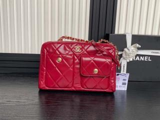 【AS4933-5】 CHANEL シャネル バッグ コピー 新作 ラージ ボーリング バッグ シャイニー カーフスキン レディース ショルダーバッグ 5色可選択