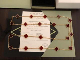 Van Cleef & Arpels ヴァン クリーフアンドアーペル アクセサリー 偽物 ネックレス ゴールド 赤メノウ