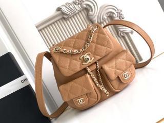 【AS3787-7】 CHANEL シャネル バッグ スーパーコピー 25新作 スモール バックパック グレインド カーフスキン レディースバッグ 7色可選択 AS3860