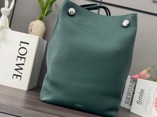 【BANBPTMX01】 LOEWE ロエベ バッグ スーパーコピー 25新作 Pebble Hobo ぺブル ホーボーバッグ（サプルグレインカーフ） ショルダーバッグ エバーグリーン