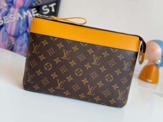 【M13198】 LOUIS VUITTON ルイヴィトン モノグラム バッグ コピー 25新作 ポシェット･ヴォワヤージュ スープル クラッチバッグ サフランイエロー