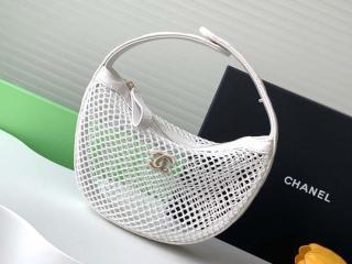 【AP4575-2】 CHANEL シャネル バッグ スーパーコピー 25春夏 ポーチ メッシュ & シャイニー ラムスキン レディース ハンドバッグ