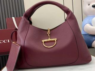‎【837466-3】 GUCCI グッチ バッグ スーパーコピー 25新作 〔グッチ ソフトビット〕マキシ レディース ショルダーバッグ 4色可選択 深い赤