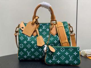 【M14077】 LOUIS VUITTON ルイヴィトン モノグラム バッグ スーパーコピー 25新作 スピーディ P9 バンドリエール 30 レディース ショルダーバッグ グリーン