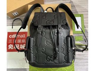 【625770 AABZF 1000】 GUCCI グッチ バッグ スーパーコピー 25新作 ジャンボ GG ラージ バックパック レザー ブラック メンズバッグ