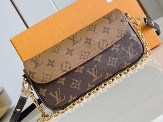 【M26587】 LOUIS VUITTON ルイヴィトン モノグラム･リバース バッグ コピー 25新作 ウォレット オン チェーン･アイビー レディース ショルダーバッグ