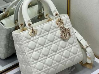 【M0565ONGE-2】 ディオール バッグ コピー 25新作 Lady Dior バッグ ミディアム カナージュ ラムスキン ショルダーバッグ