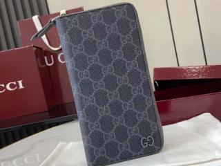 【822051 FACQC 1048】 GUCCI グッチ 長財布 コピー 25新作 バイカラー ジップアラウンドウォレット メンズ ラウンドファスナー財布