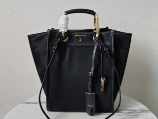 【1BG578-2】 PRADA プラダ バッグ スーパーコピー 25新作 ミディアム Re-Nylon xレザー レディース トートバッグ 2色可選択