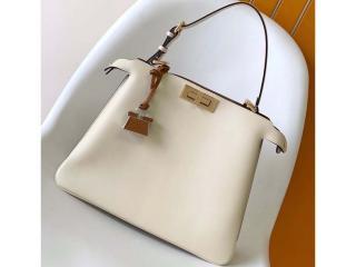 【8BN353-1】 FENDI フェンディ バッグ コピー 25新作 Peekaboo Soft ピーカブー ソフト ミディアム ブラックレザー レディース ショルダーバッグ 6色可選択