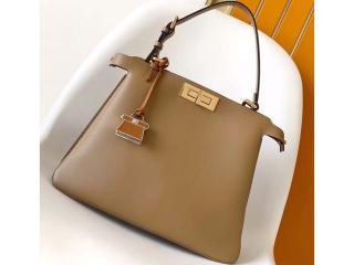 【8BN353-3】 FENDI フェンディ バッグ コピー 25新作 Peekaboo Soft ピーカブー ソフト ミディアム ブラックレザー レディース ショルダーバッグ 6色可選択