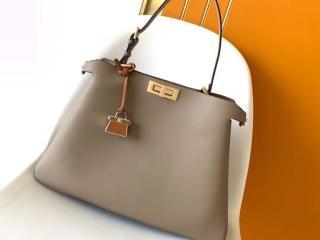 【8BN358-1】 FENDI フェンディ バッグ コピー 25新作 Peekaboo Soft ピーカブー ソフト ラージ ダブグレーレザー レディース ショルダーバッグ 5色可選択
