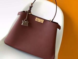 【8BN358-3】 FENDI フェンディ バッグ コピー 25新作 Peekaboo Soft ピーカブー ソフト ラージ ダブグレーレザー レディース ショルダーバッグ 5色可選択