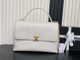 【AS5543-B20111-10601】 CHANEL シャネル バッグ コピー 25新作 マキシ トップハンドル フラップ バッグ レディース ショルダーバッグ ホワイト