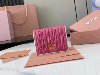 【5MV204-1】 MIUMIU ミュウミュウ 財布 スーパーコピー 25新作 マテラッセレザー 財布 レディース 二つ折り財布 3色可選択 