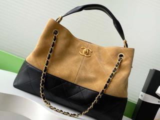 【AS5634-1】 CHANEL シャネル バッグ コピー 25新作 スエード カーフスキン & シャイニー ラムスキン スモール ショッピング バッグ
