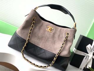 【AS5634-2】 CHANEL シャネル バッグ スーパーコピー 25新作 スエード カーフスキン & シャイニー ラムスキン スモール ショッピング バッグ