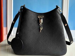 【M14618】 LOUIS VUITTON ルイヴィトン マヒナ バッグ コピー 25新作 オール アラウンド MM レディース ショルダーバッグ ブラック