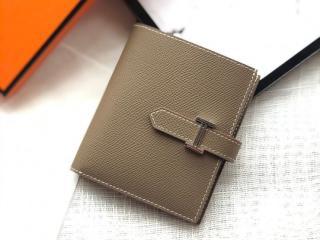 【Bearn-01】 エルメス 財布 スーパーコピー Bearn ベアン コンパクト Epsom ヴォー・エプソンレザー 二つ折り財布 ゴールド/シルバー金具選択可