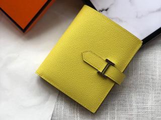 【Bearn-07】 エルメス 財布 スーパーコピー Bearn ベアン コンパクト Epsom ヴォー・エプソンレザー 二つ折り財布 ゴールド/シルバー金具選択可