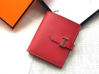 【Bearn-08】 エルメス 財布 コピー Bearn ベアン コンパクト Epsom ヴォー・エプソンレザー 二つ折り財布 ゴールド/シルバー金具選択可