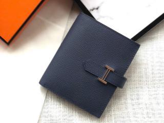 【Bearn-13】 エルメス 財布 スーパーコピー Bearn ベアン コンパクト Epsom ヴォー・エプソンレザー 二つ折り財布 ゴールド/シルバー金具選択可