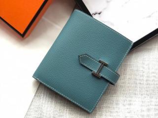 【Bearn-15】 エルメス 財布 スーパーコピー Bearn ベアン コンパクト Epsom ヴォー・エプソンレザー 二つ折り財布 ゴールド/シルバー金具選択可