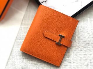 【Bearn-16】 エルメス 財布 コピー Bearn ベアン コンパクト Epsom ヴォー・エプソンレザー 二つ折り財布 ゴールド/シルバー金具選択可