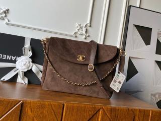 【AS5883-2】 CHANEL シャネル バッグ スーパーコピー 25/26年 ラージ ホーボーバッグ スエード カーフスキン レディース ショルダーバッグ