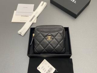 【AP2601-01】 CHANEL シャネル 財布 コピー コインパースウォレット グレインド カーフスキン レディース ラウンドファスナー財布