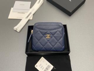 【AP2601-07】 CHANEL シャネル 財布 コピー コインパースウォレット グレインド カーフスキン レディース ラウンドファスナー財布