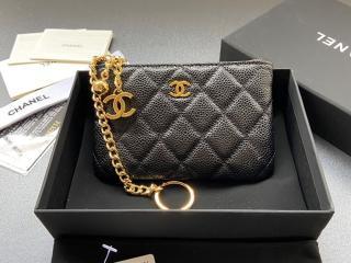 【A50168-1】 CHANEL シャネル 財布 スーパーコピー カードケース キーリング グレインド カーフスキン レディース ラウンドファスナー財布