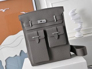 【Hac29-04】 Hermes エルメス バッグ コピー Hac a Dos アッカド GM トゴレザー バックパック シルバー金具 手縫
