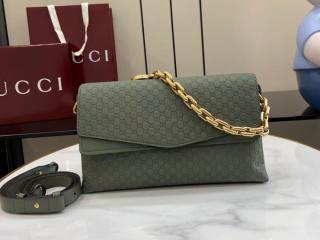 【857622-1】 GUCCI グッチ バッグ コピー 26新作 GGレザー チェーン付き ミディアム ショルダーバッグ