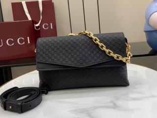 【857622-3】 GUCCI グッチ バッグ コピー 26新作 GGレザー チェーン付き ミディアム ショルダーバッグ