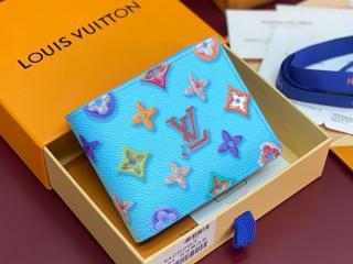 【M28042】 LOUIS VUITTON ルイヴィトン モノグラム･ドーナツ 財布 コピー 26新作 ポルトフォイユ･スレンダー 二つ折り財布 Blueberry