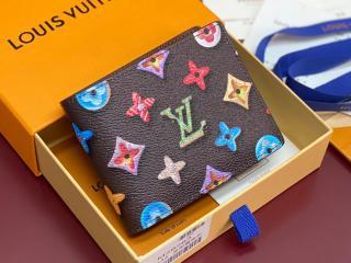 【M28283】 LOUIS VUITTON ルイヴィトン モノグラム･ドーナツ 財布 スーパーコピー 26新作 ポルトフォイユ･スレンダー 二つ折り財布 Chocolate