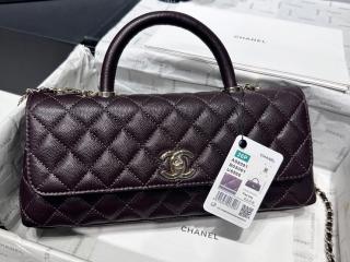 【AS6091-3】 CHANEL シャネル バッグ スーパーコピー 26年春夏 マキシ トップハンドル フラップ バッグ シャイニー グレインド カーフスキン ショルダーバッグ