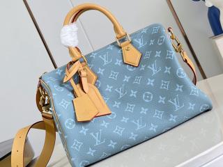 【M28384】 LOUIS VUITTON ルイヴィトン モノグラム バッグ コピー 26新作 スピーディ P9 バンドリエール 30 ショルダーバッグ シルクブルー